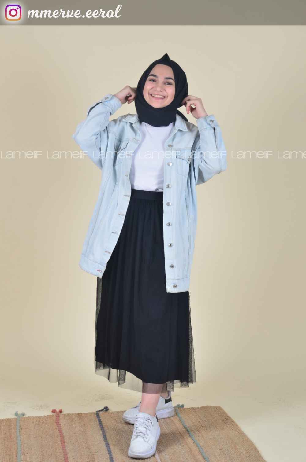 Modalamelif Beli Lastikli Tül Etek Anadolu Siyah