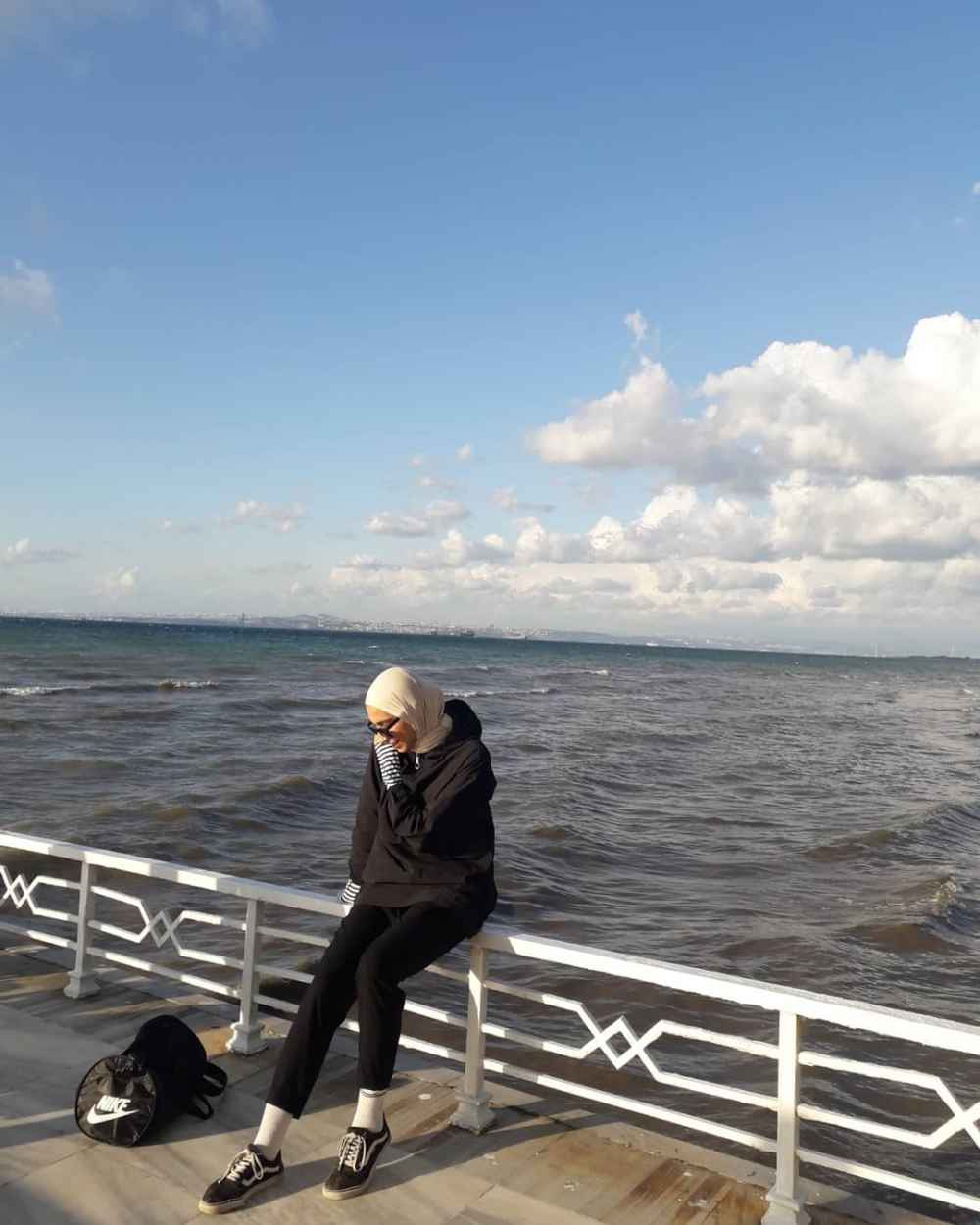 Lamelif Çizgili Uzun Kol İçlik Siyah