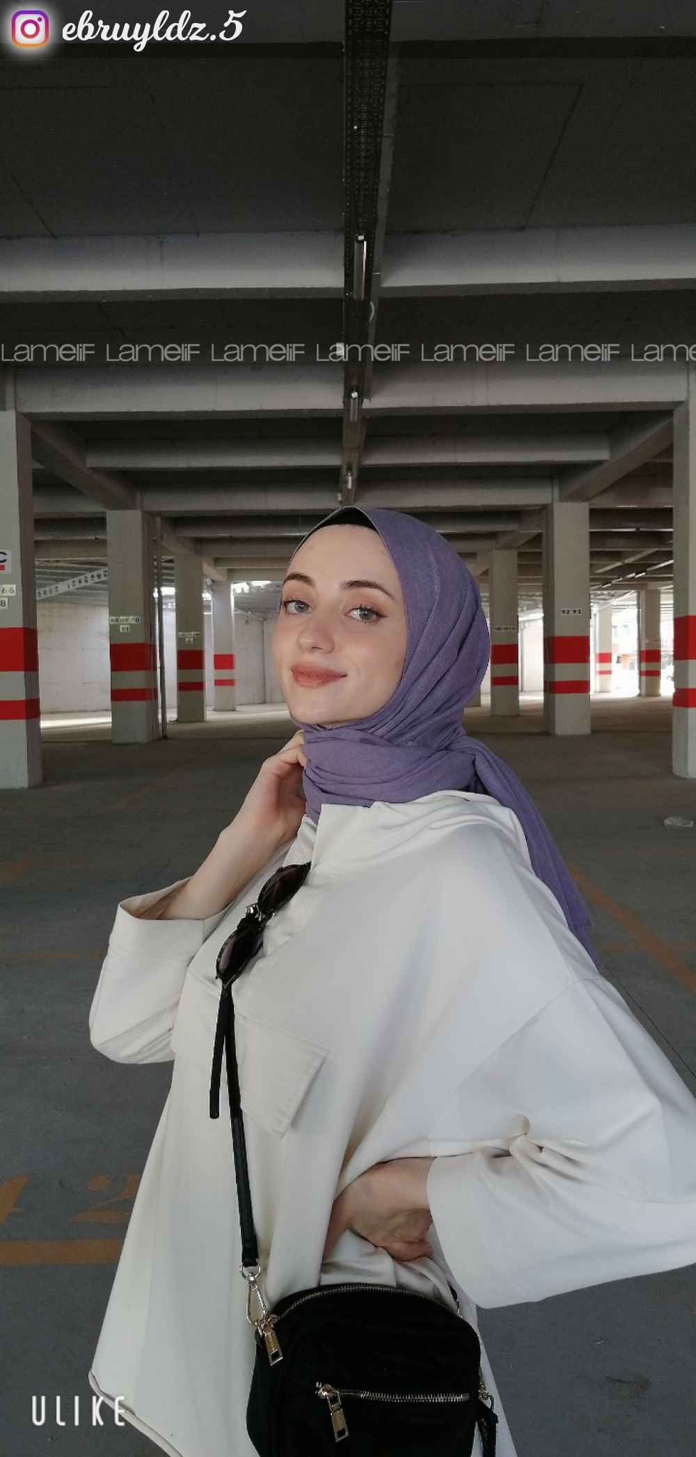 Lamelif Keten Şal Lila