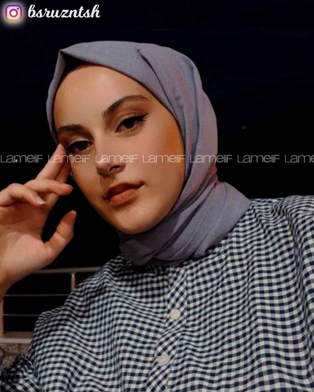 Lamelif Keten Şal Lila