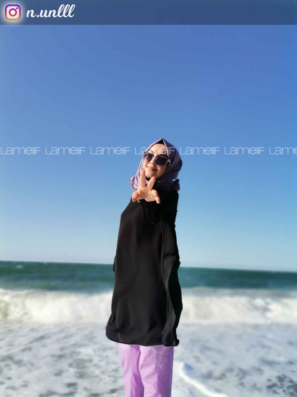 Lamelif Keten Şal Lila