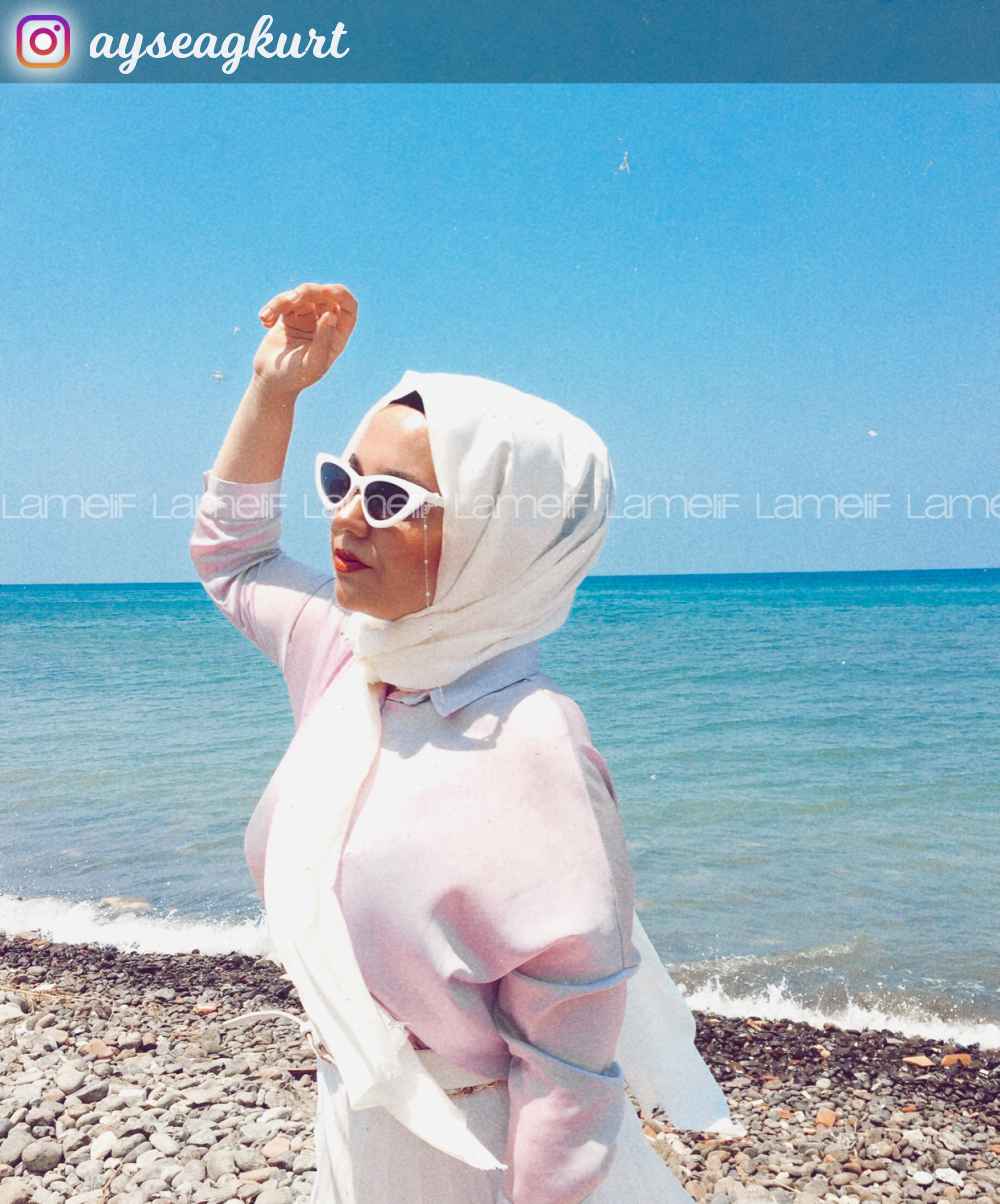 Lamelif Krem İnce Keten Şal