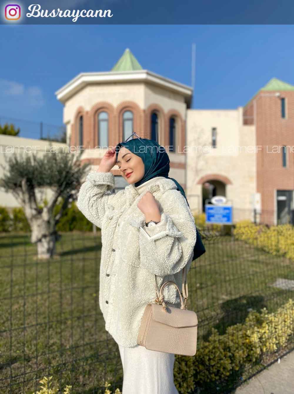 Modalamelif B Desen Jakar Serisi Şal Petrol Yeşili