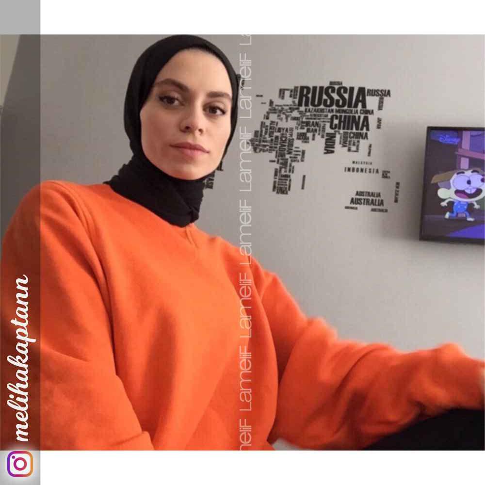 Modalamelif Balon Kol Sweatshirt Oranj