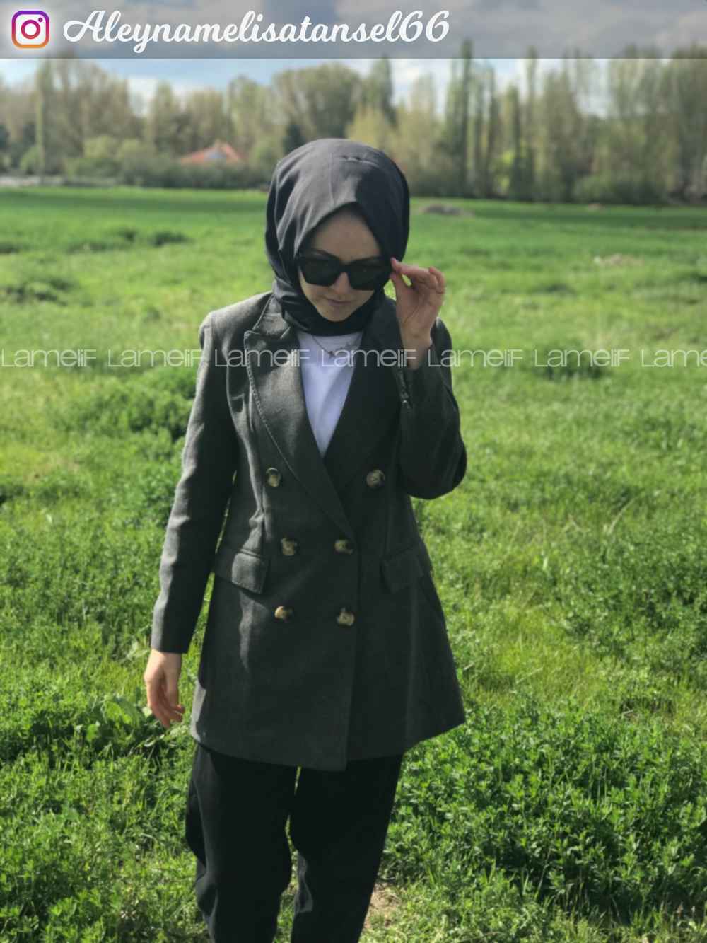 Modalamelif Önü Düğmeli Ceket Antrasit