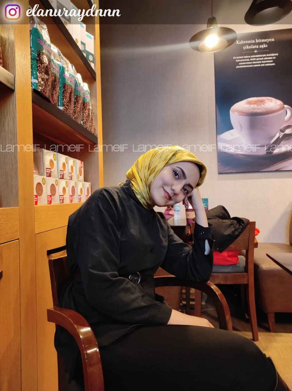 Lamelif Dama Desen Jakar Eşarp Yağ Yeşili