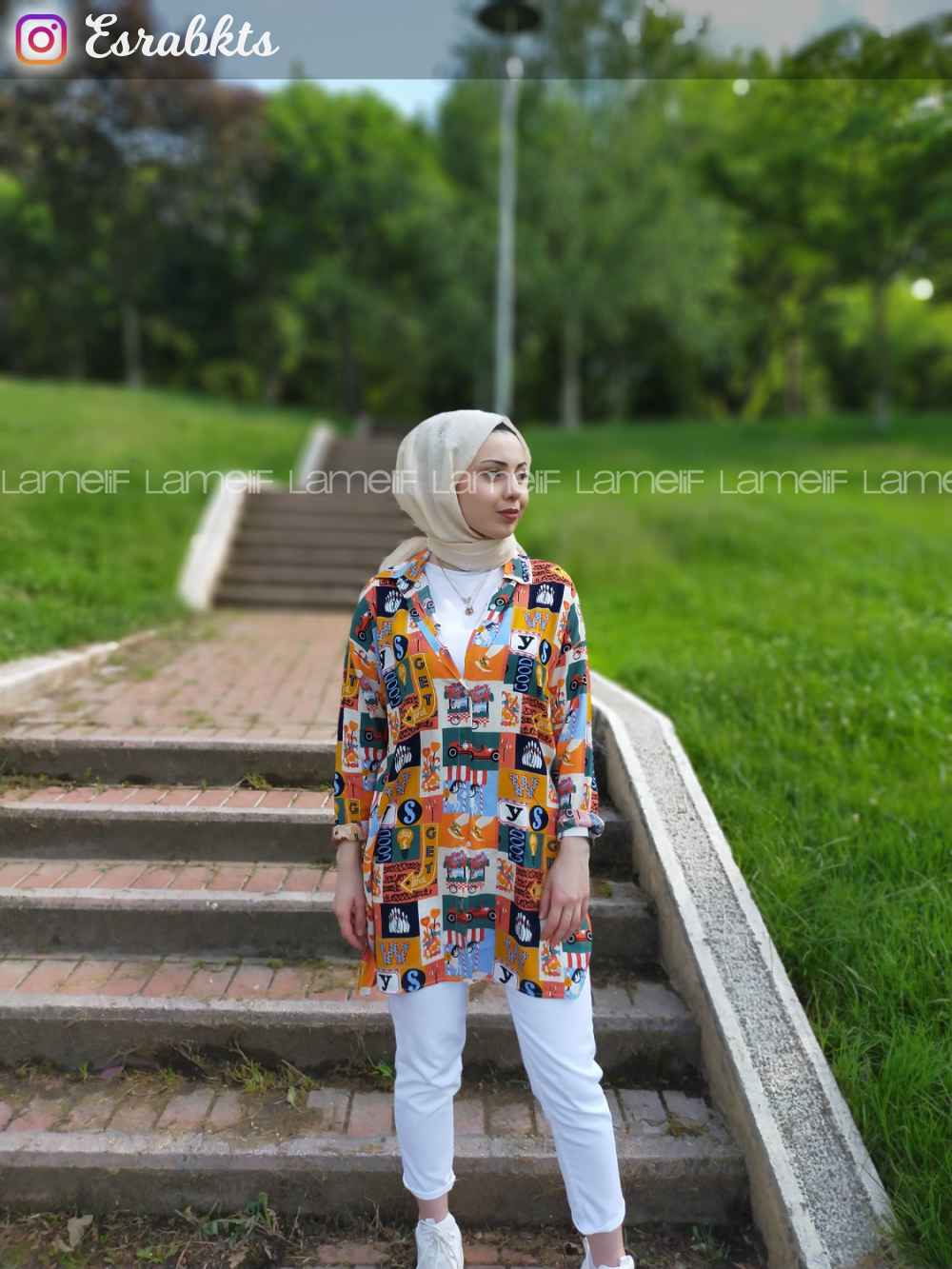 Modalamelif Good Baskılı Gömlek Yeşil