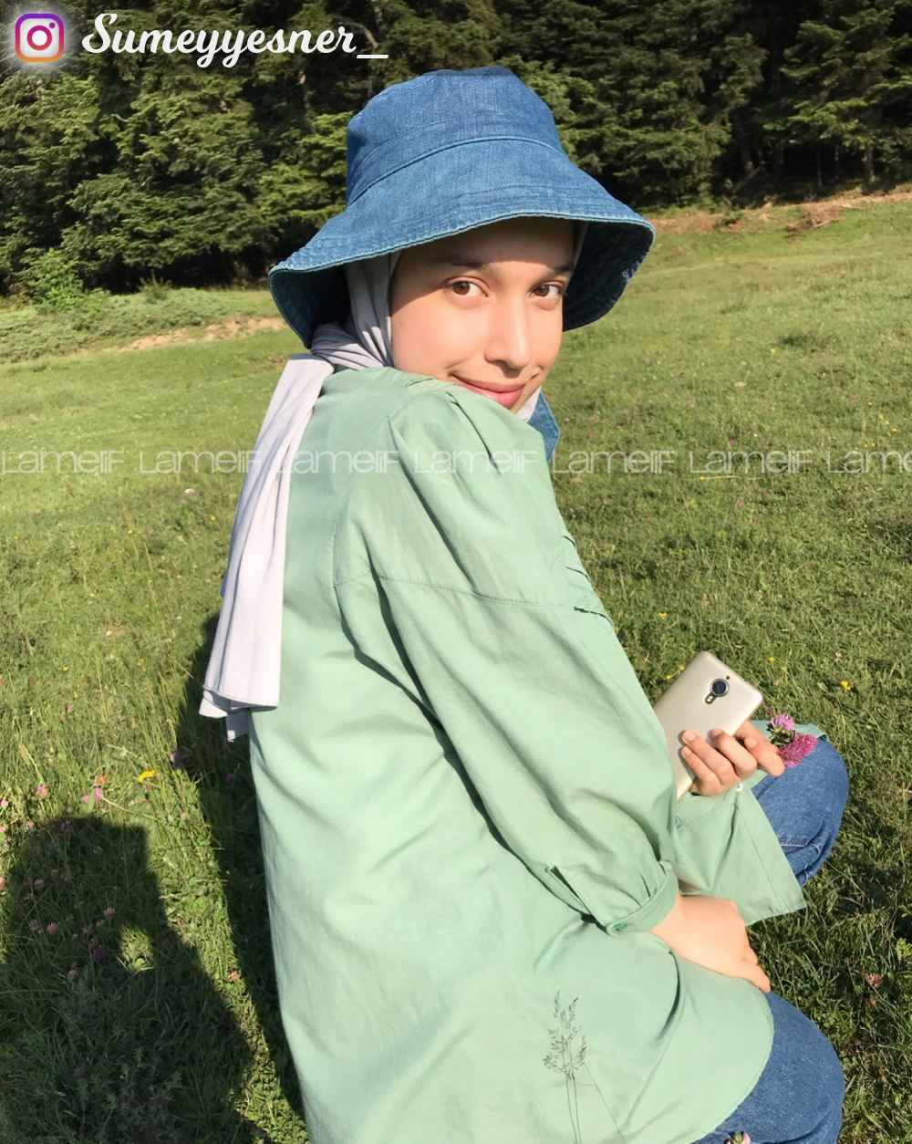 Modalamelif Balon Kol Gipeli Gömlek Tunik Çağla Yeşili