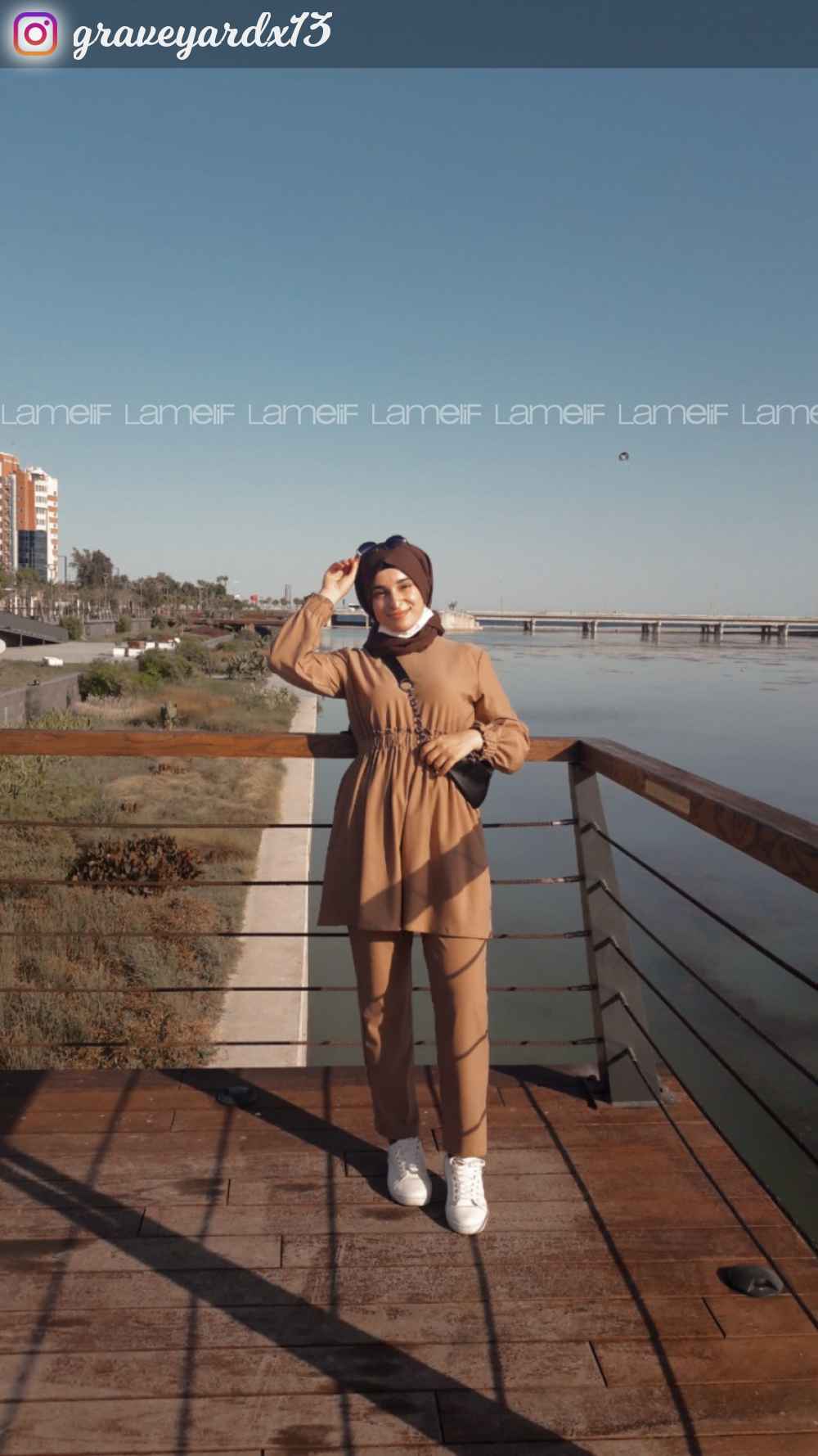 Modalamelif Bel Büzmeli Şık Takım Sütlü Kahve