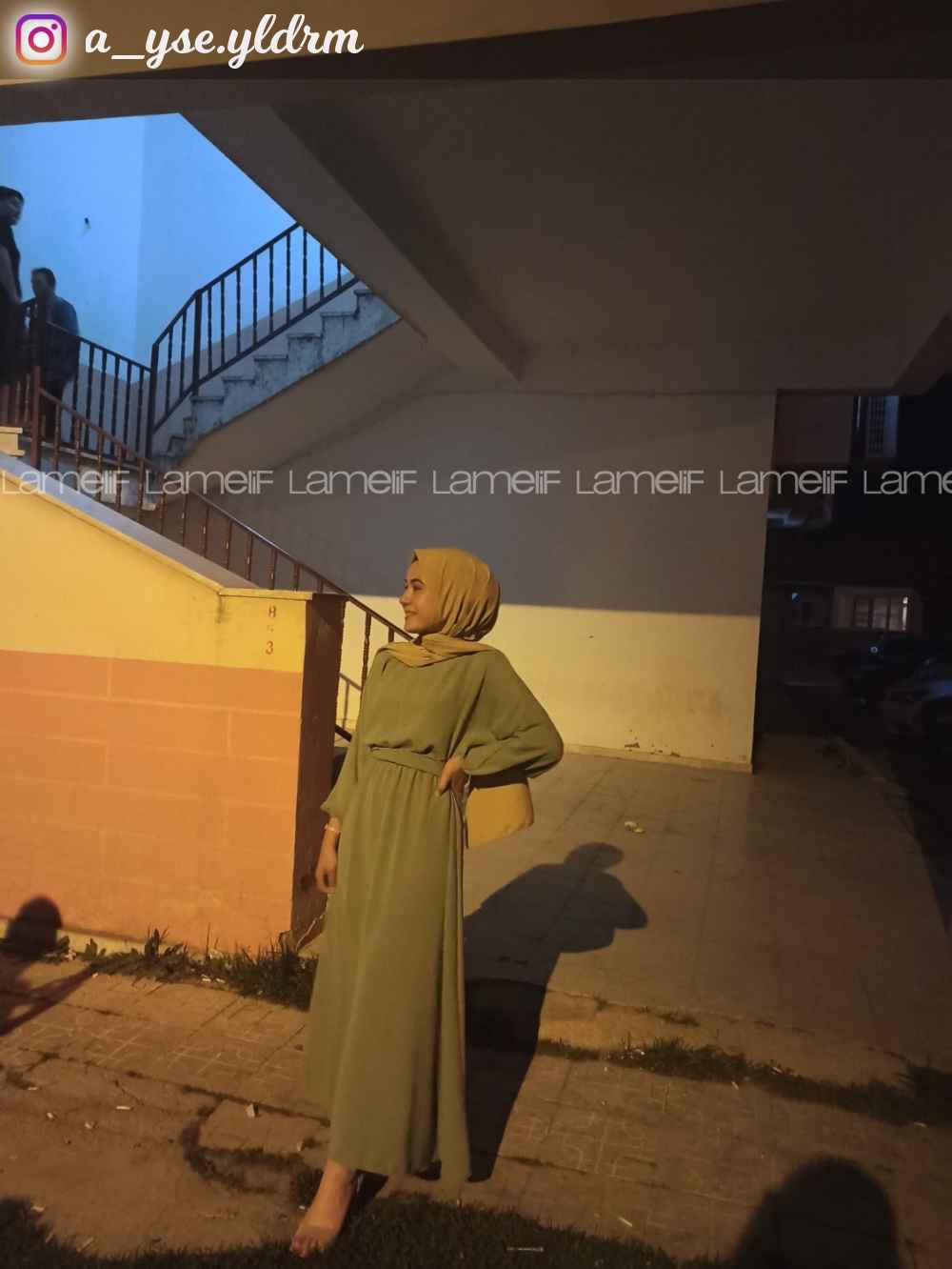 Modalamelif Yarasa Kol Prenses Elbise Çağla Yeşili