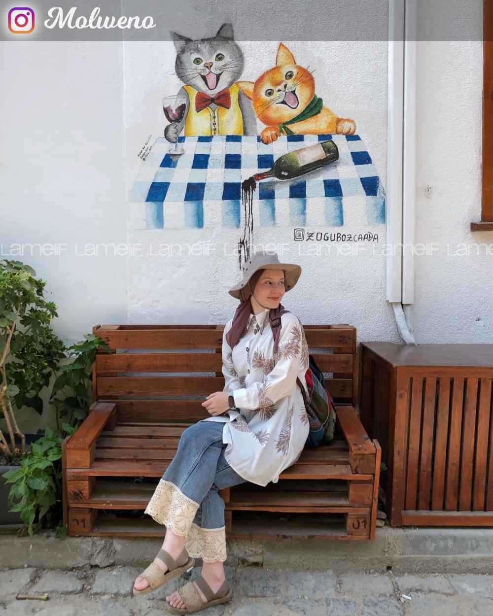 Modalamelif Ananas Desen Gömlek Vizon