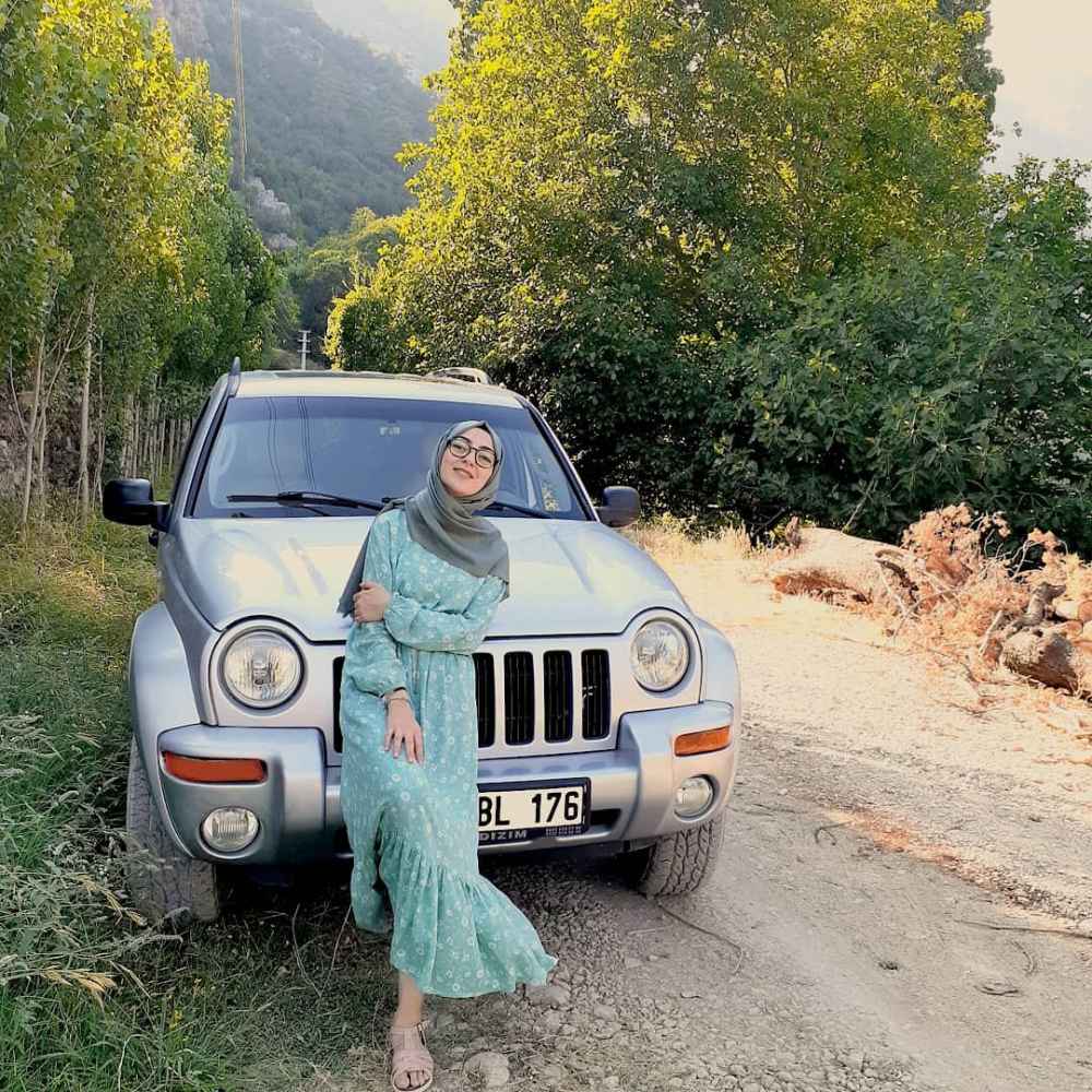 Modalamelif Papatya Desen Elbise Mint Yeşili