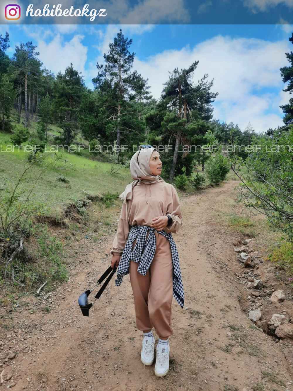 Brown With Milk Elastic Trousers Elastic Waist Regular Cut Bottom Tracksuit