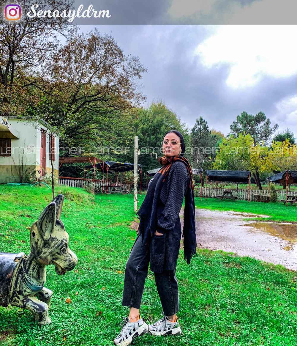 Modalamelif Yüksek Bel Çift Düğmeli Mom Jean Füme