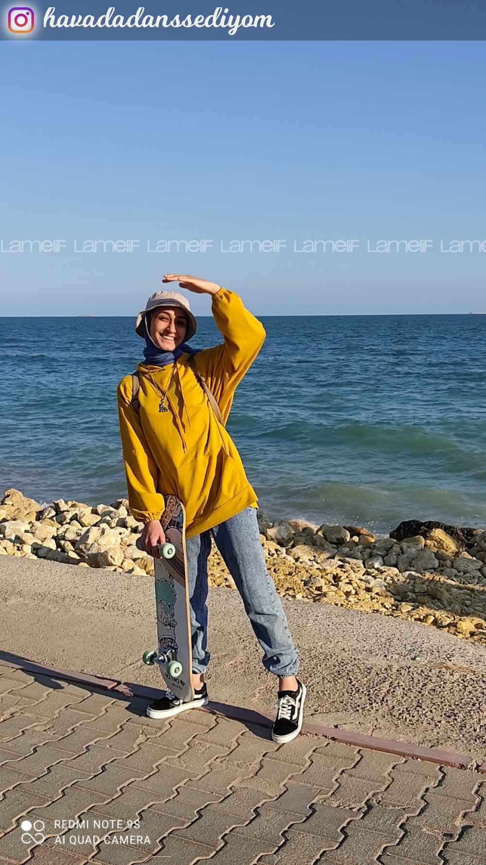 Modalamelif Kanguru Cepli Kapşonlu Sweatshirt Hardal Sarısı