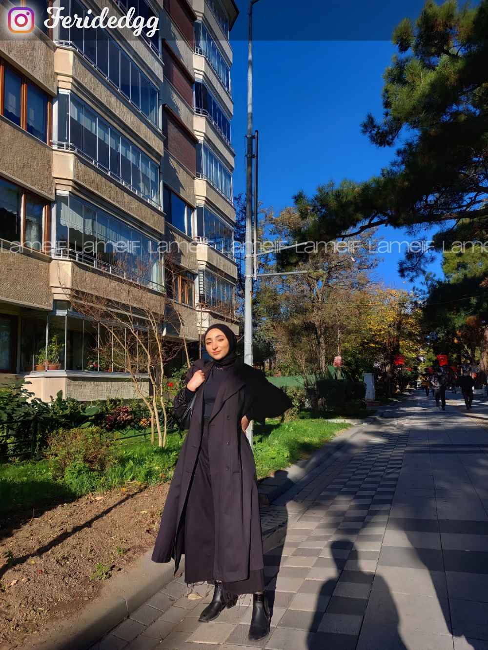 Black Long Arm Belted Cotton Trench Coat