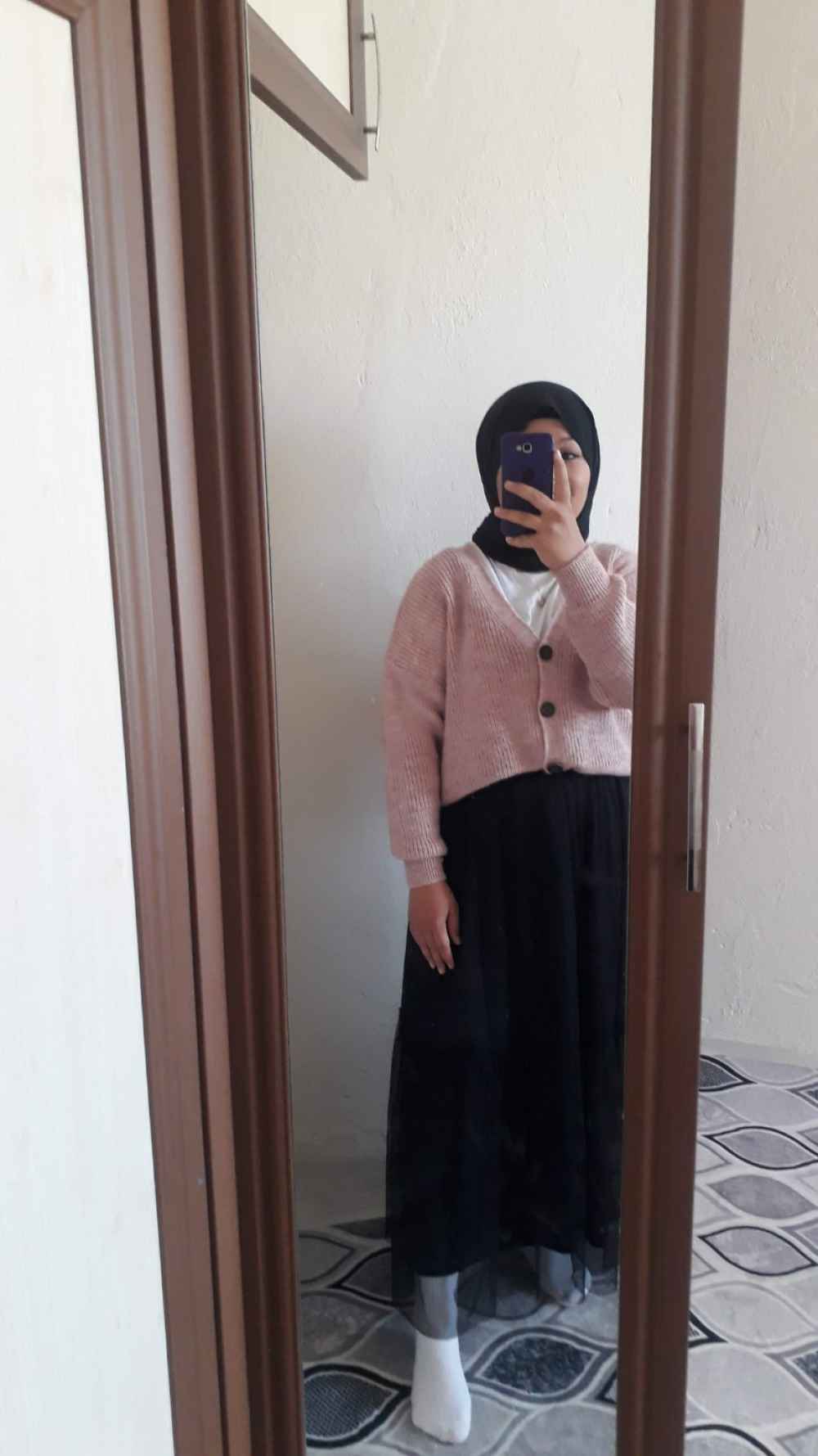 Modalamelif Ön Düğmeli Çift Cep Triko Hırka Pudra