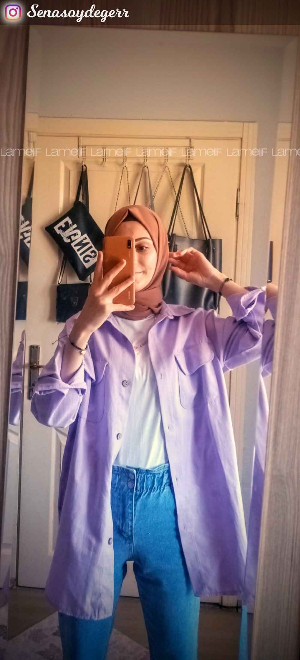 Modalamelif Kapak Cepli Oversize Gömlek Lila