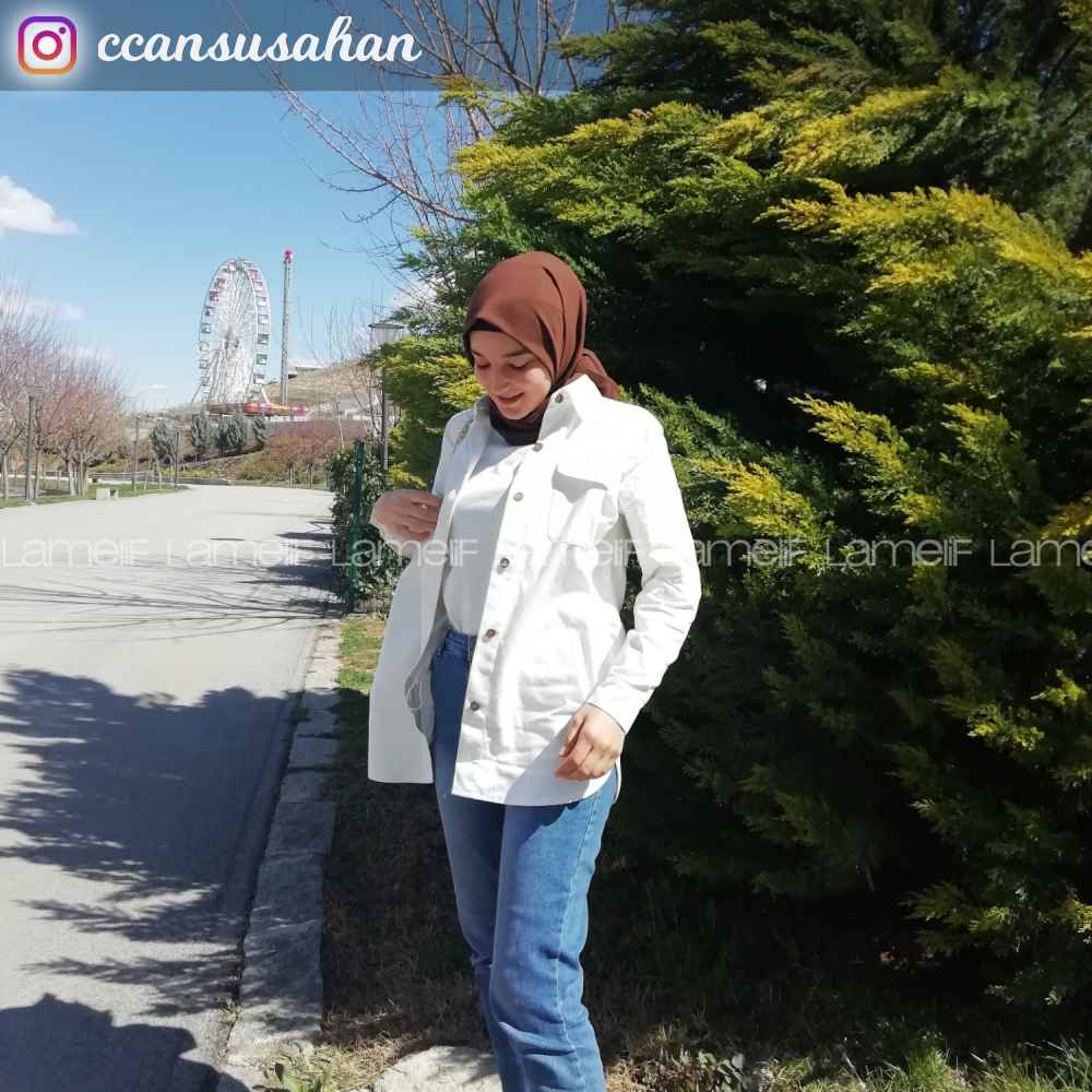 Modalamelif Kapak Cepli Oversize Gömlek Ekru