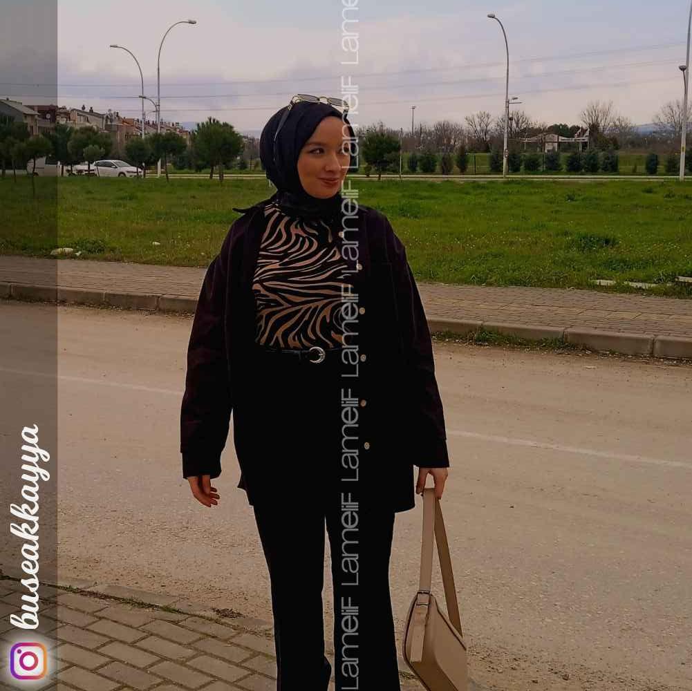 Modalamelif Tek Cepli Oversize Gömlek Siyah