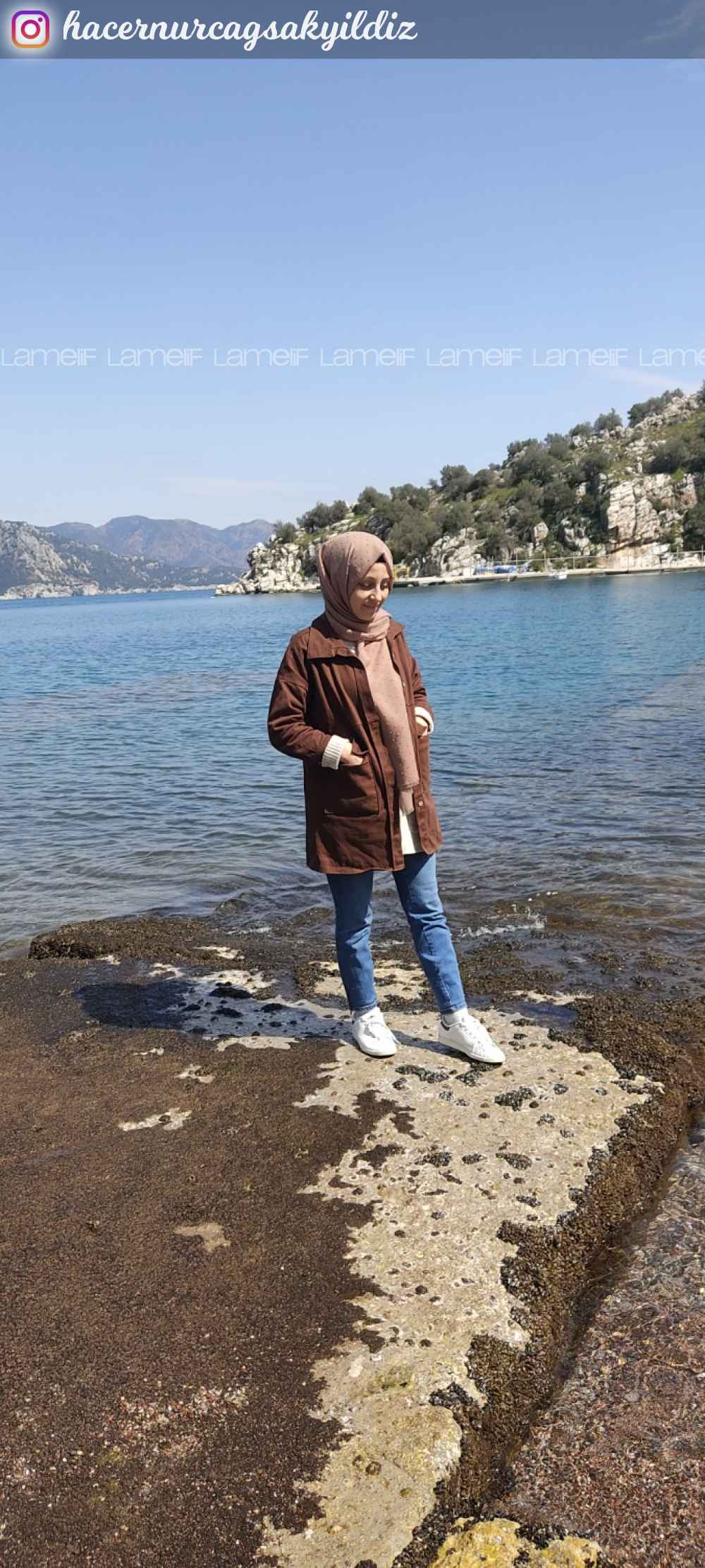 Lamelif Kapaklı İki Cepli Tahta Düğmeli Gömlek Acı Kahve