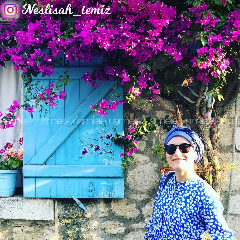 Modalamelif Mavi Yaprak Elbise