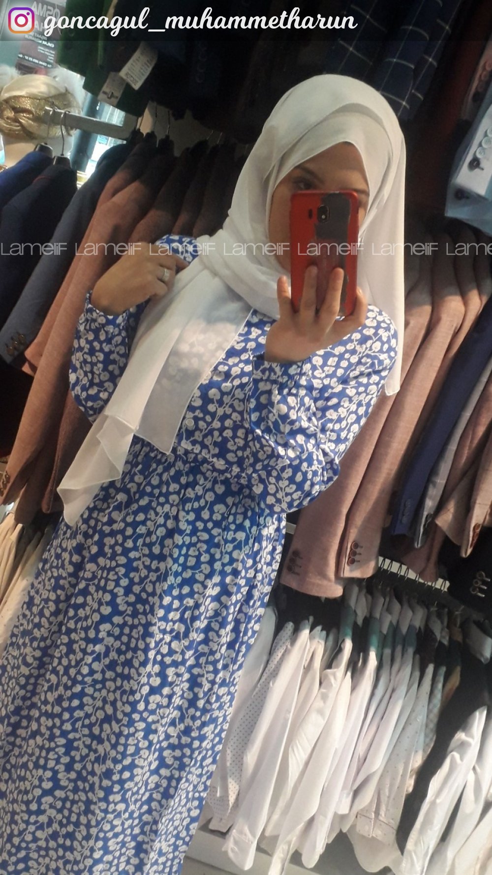 Modalamelif Mavi Yaprak Elbise