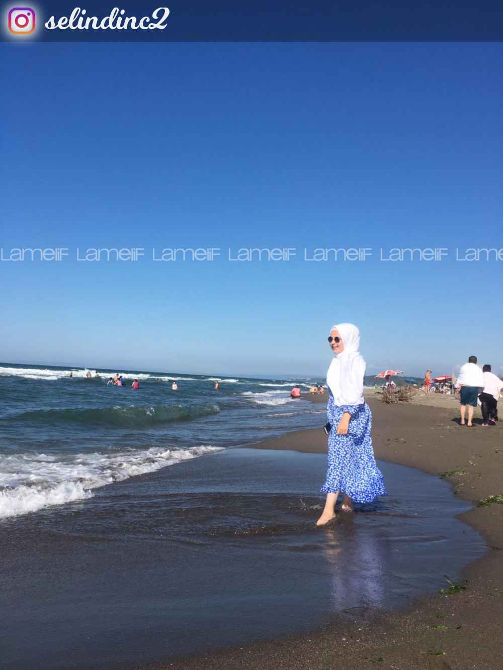 Modalamelif Mavi Yaprak Elbise