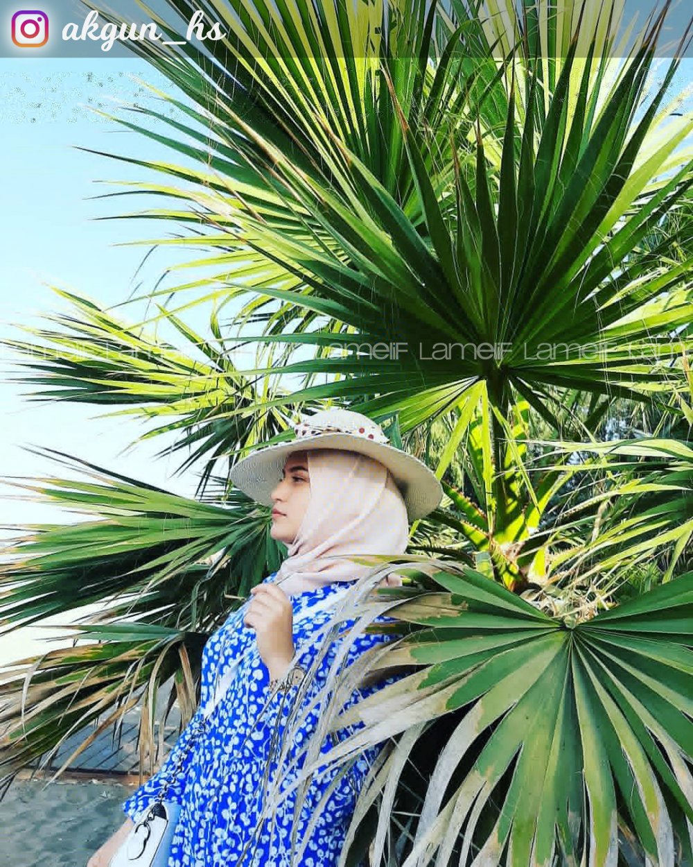 Modalamelif Mavi Yaprak Elbise