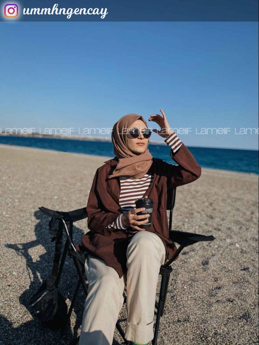 Bitter Brown Shirt Collar Long Arm Cotton Unprinted Shirt