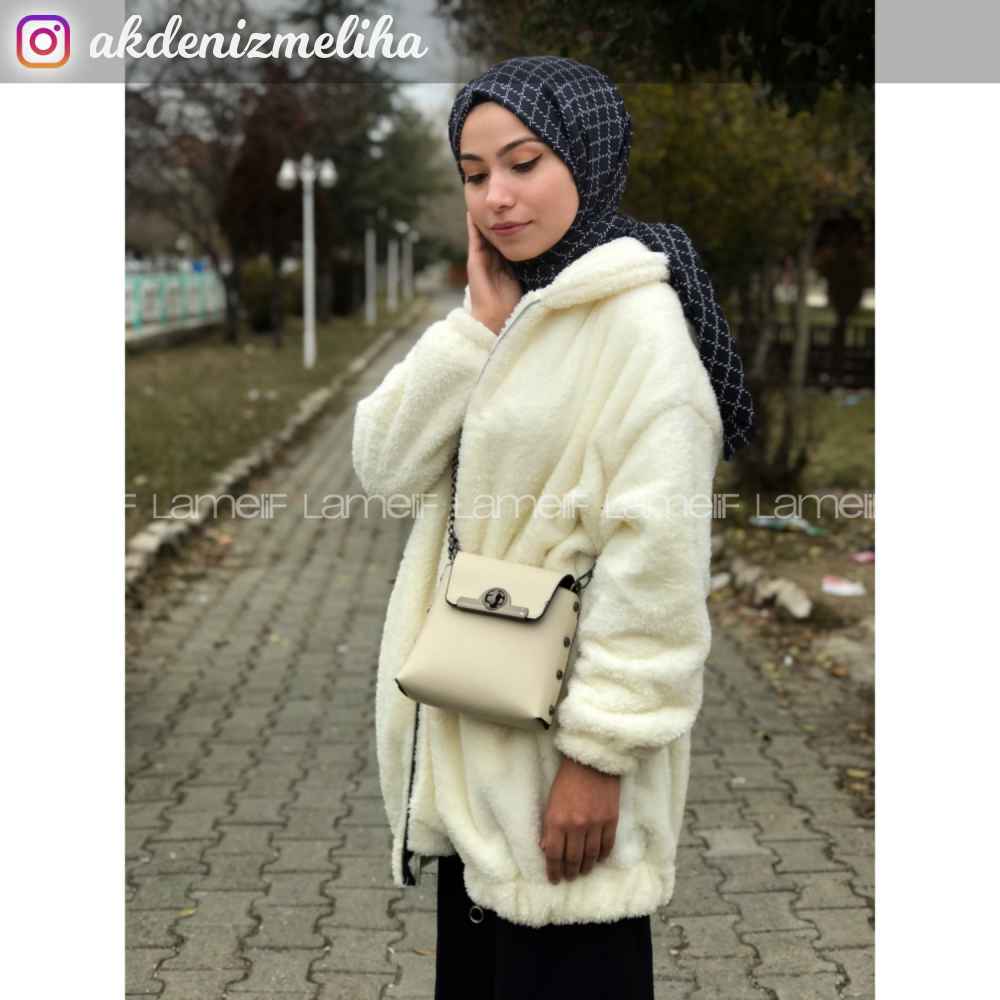 Cream Shirt Collar Long Arm Coat