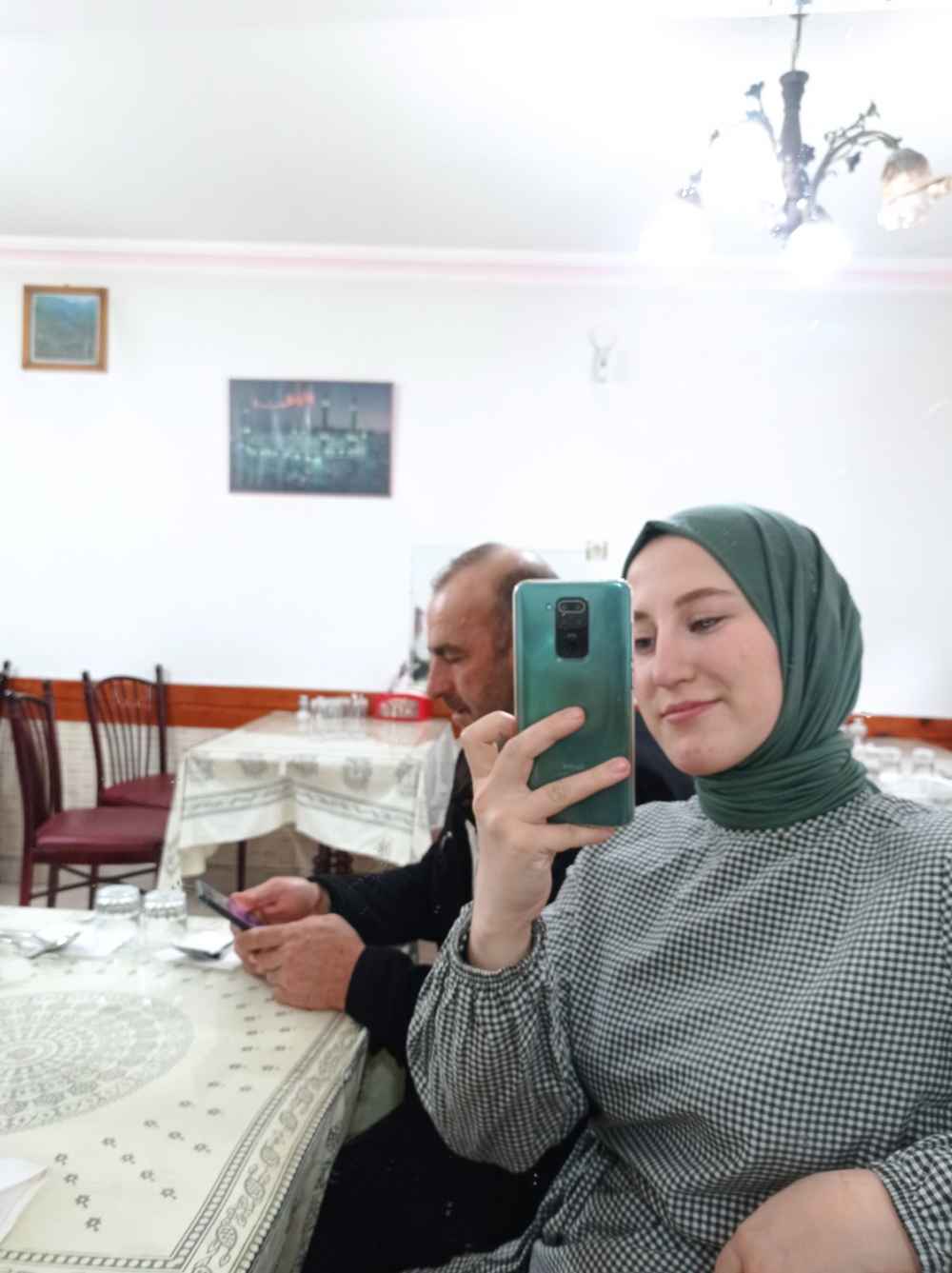 Lamelif Koyu Çagla  Yeşili Penye Şal