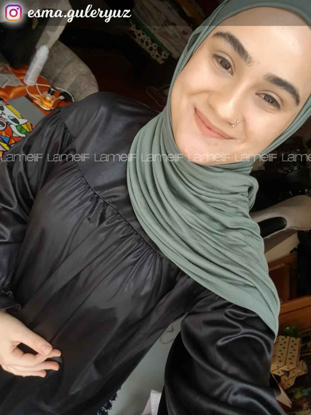 Lamelif Koyu Çagla  Yeşili Penye Şal