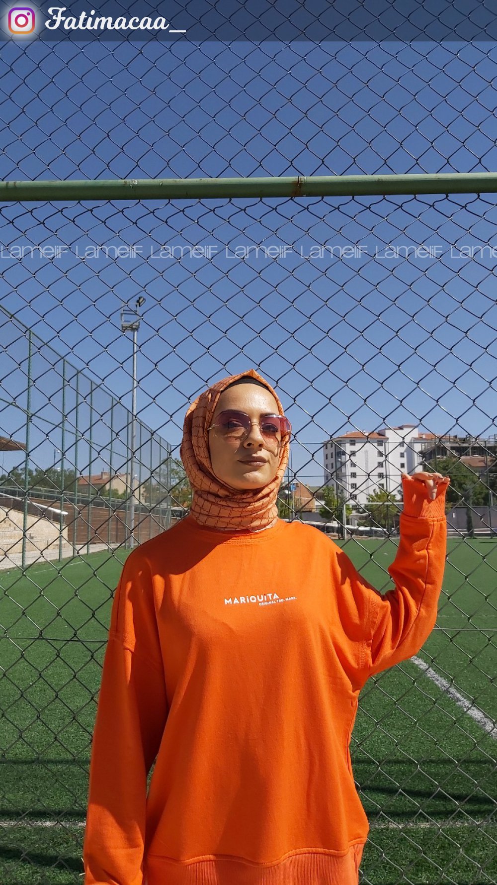 Modalamelif Turuncu Marigunta Baskılı Sweat