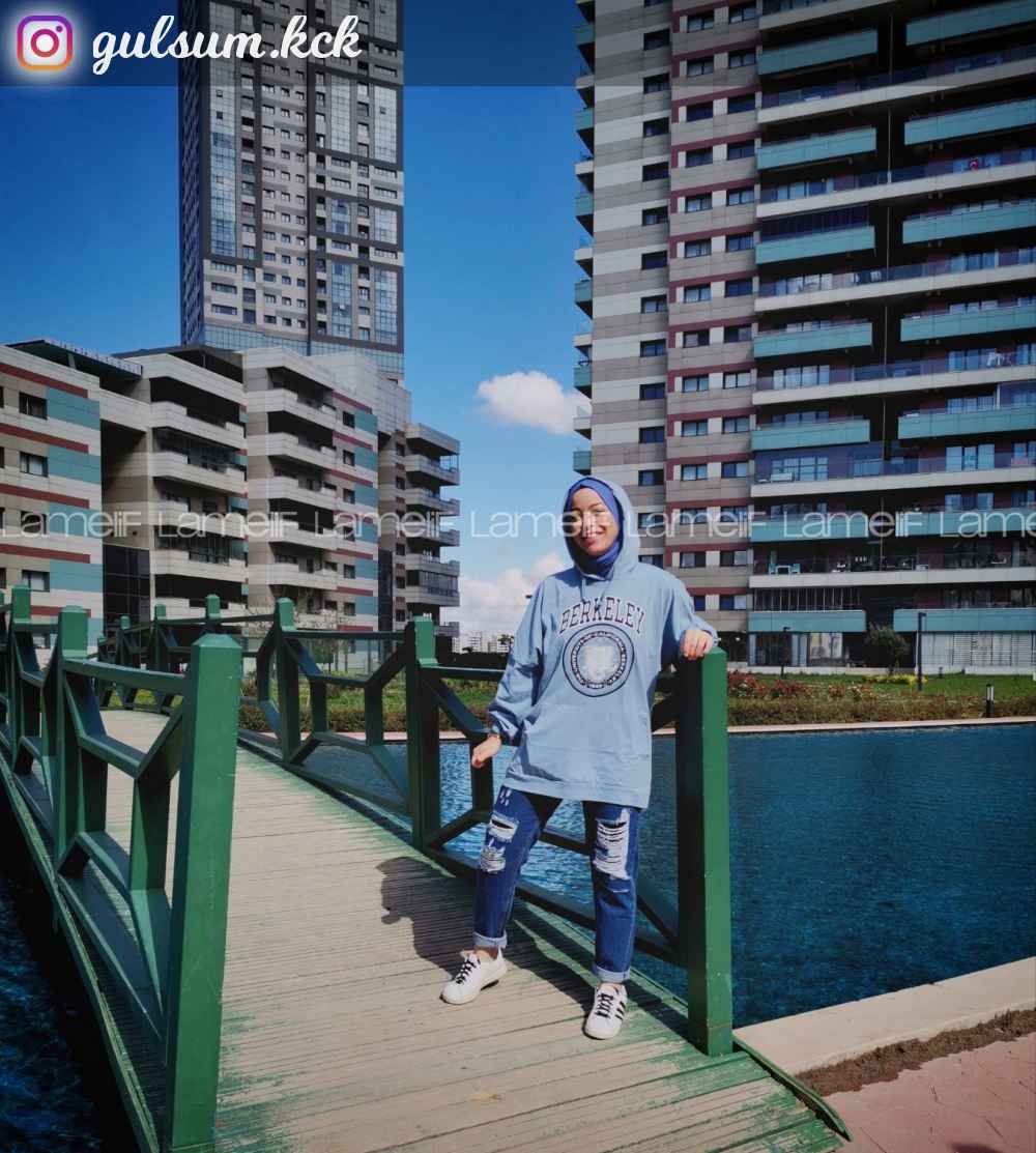 Modalamelif ya_rasa Kol Berkeley Sweatshirt Bebe Mavi