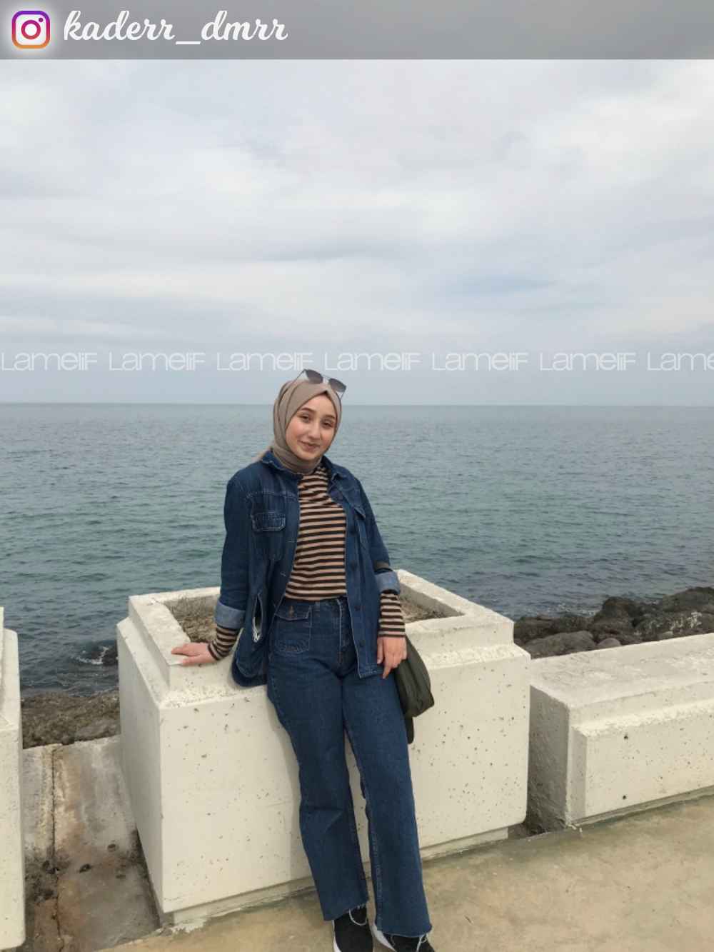 Lamelif Ön Kapak Cepli Mom Jean Koyu Mavi