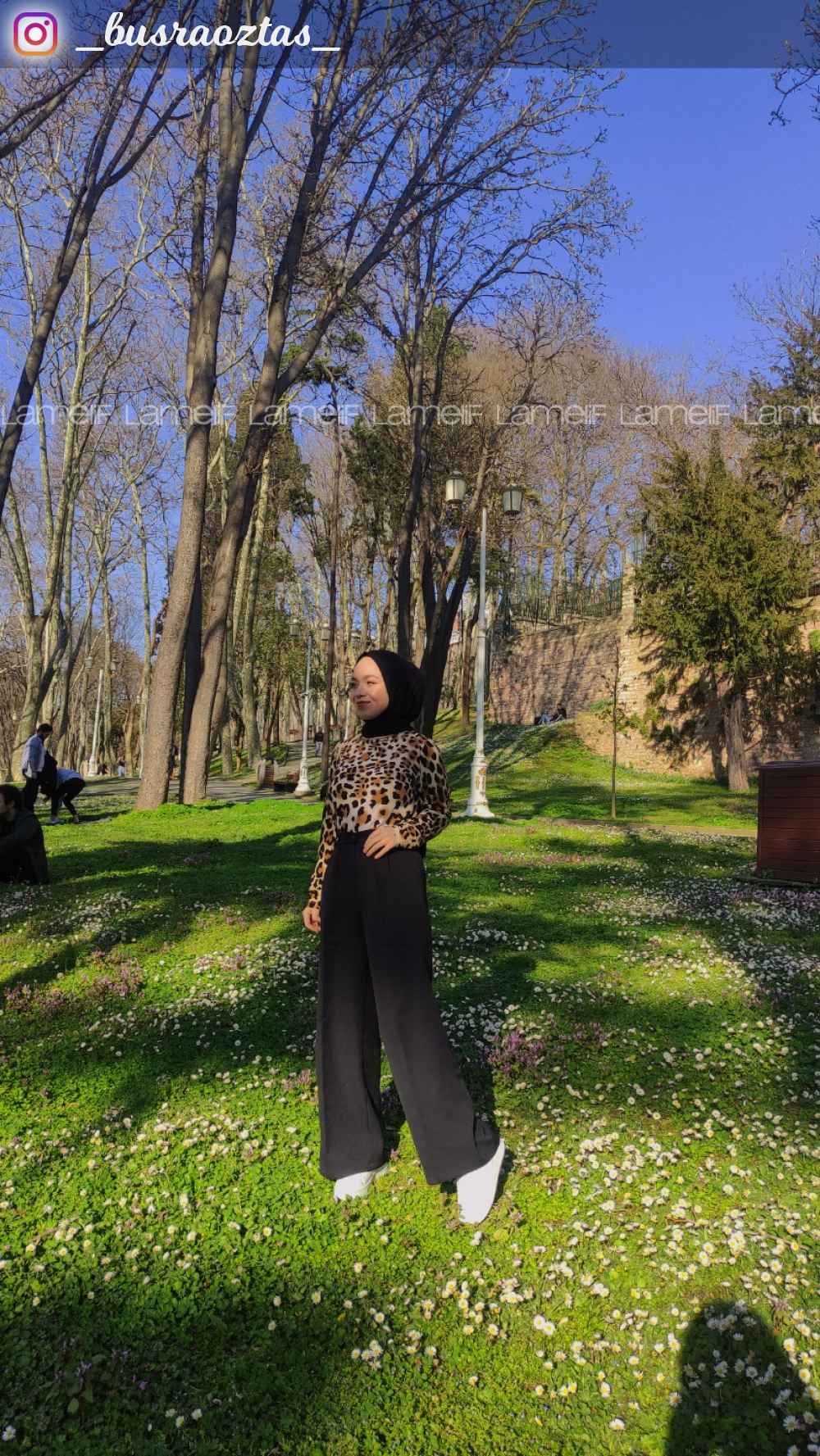 Lamelif Çift Pensli Bol Paça Pantolon Siyah