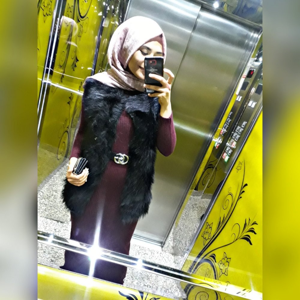 Modalamelif Bordo Fitilli Triko Elbise