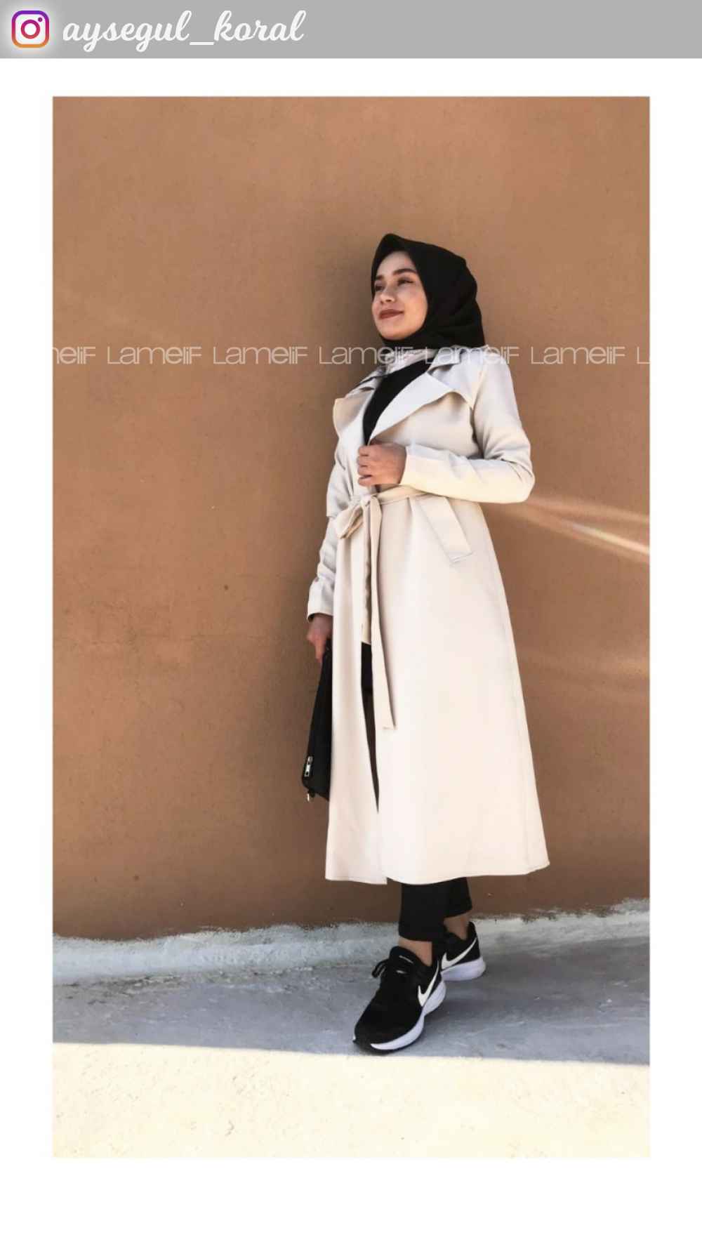 Lamelif Taş Rengi Hürrem Trenç Kap