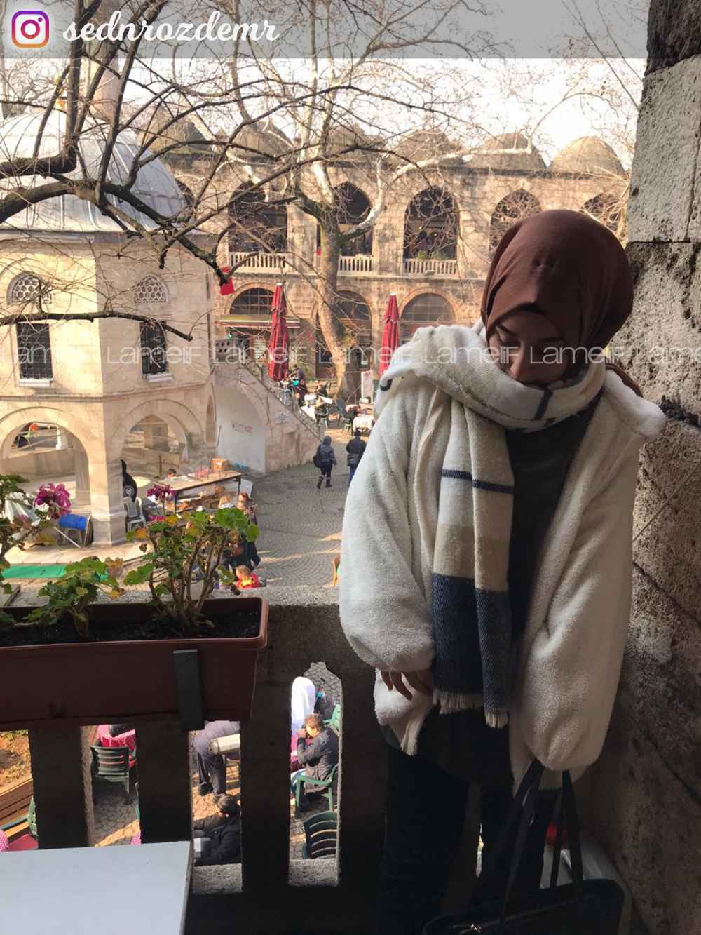 Lamelif Peluş Mont Ekru