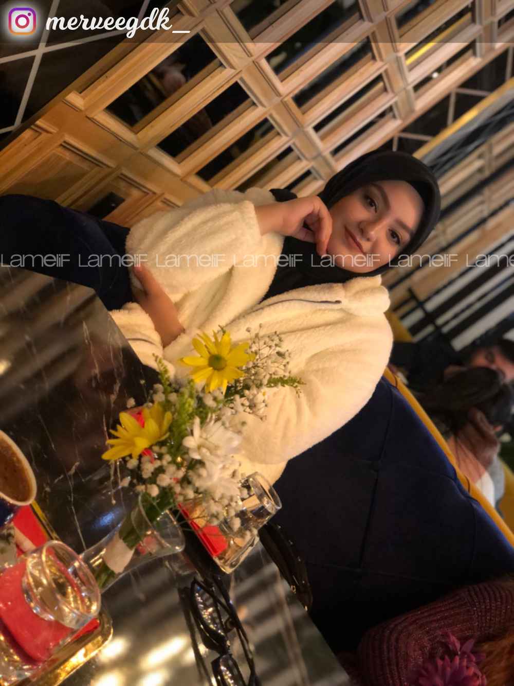 Lamelif Peluş Mont Ekru