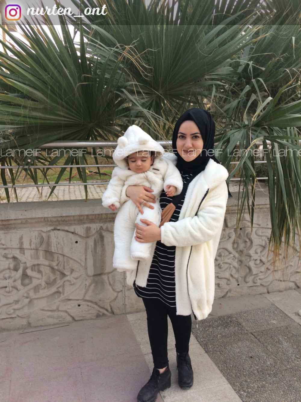 Lamelif Peluş Mont Ekru