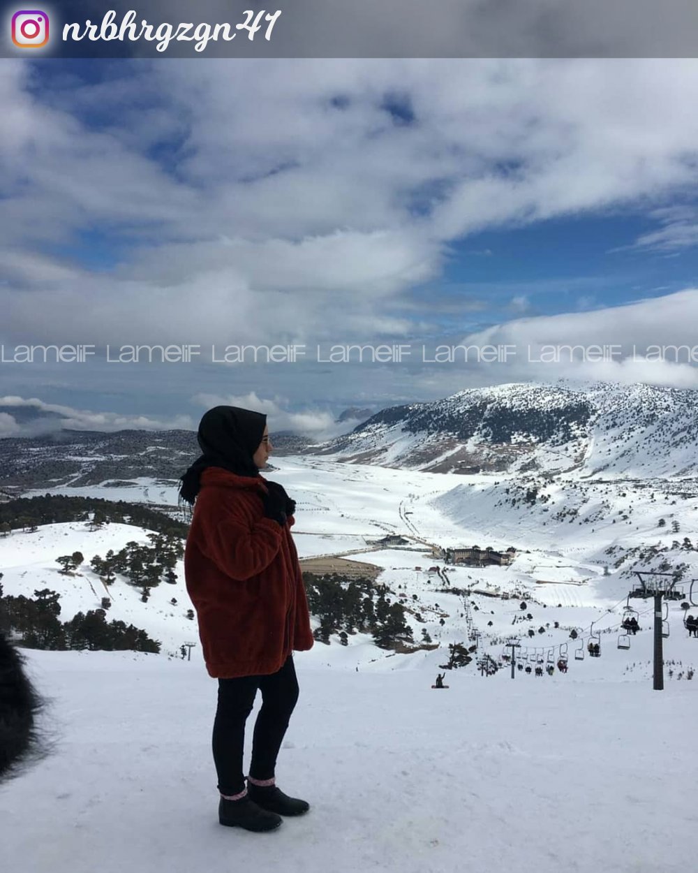 Lamelif Peluş Mont Kiremit