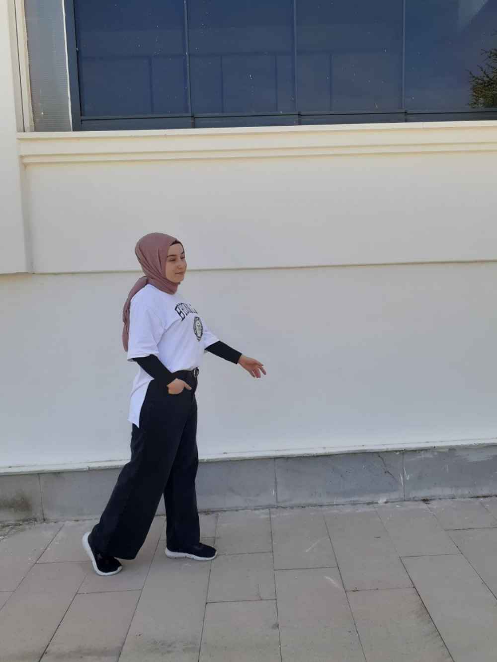 Lamelif Çift Cepli Bol Paça Pantolon Füme