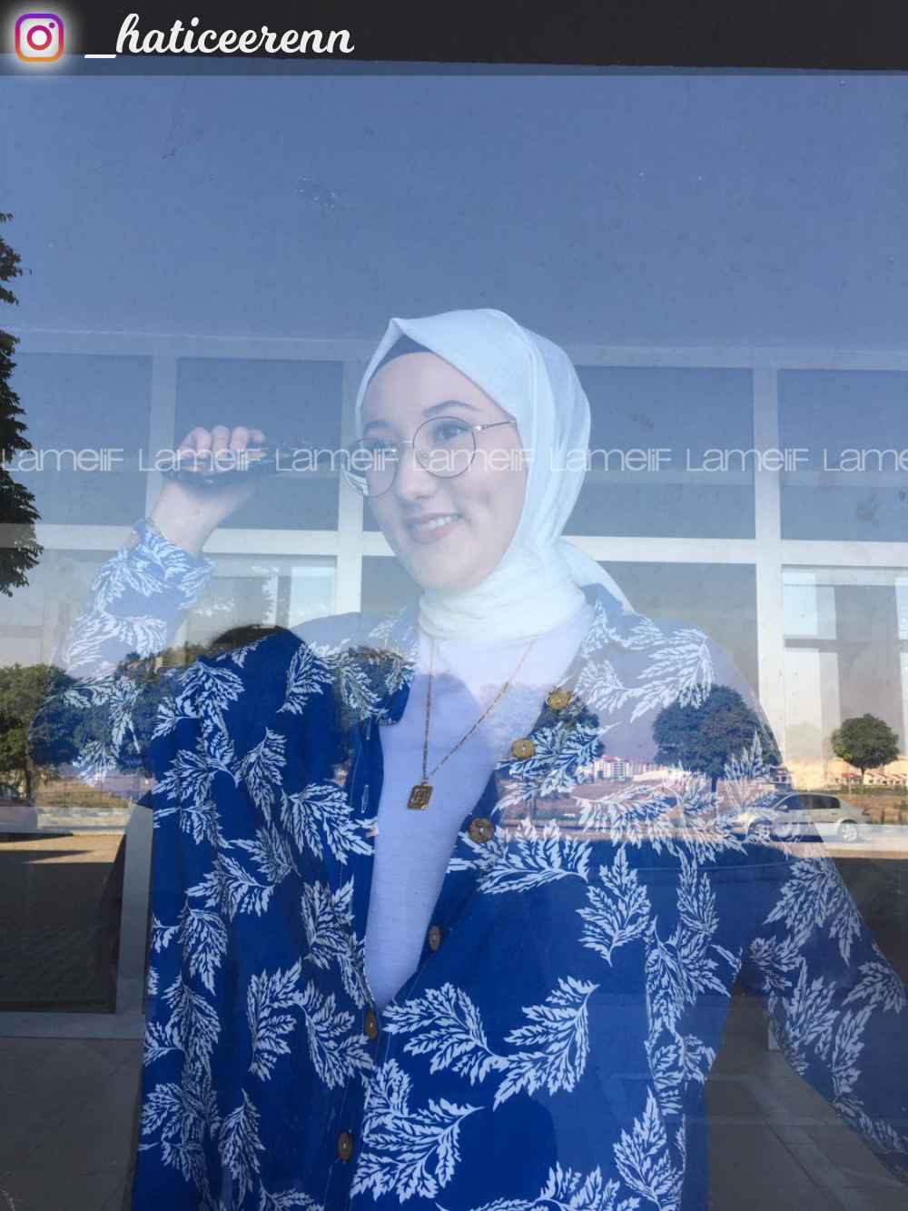 Modalamelif Mavi-Gri Keten Şal