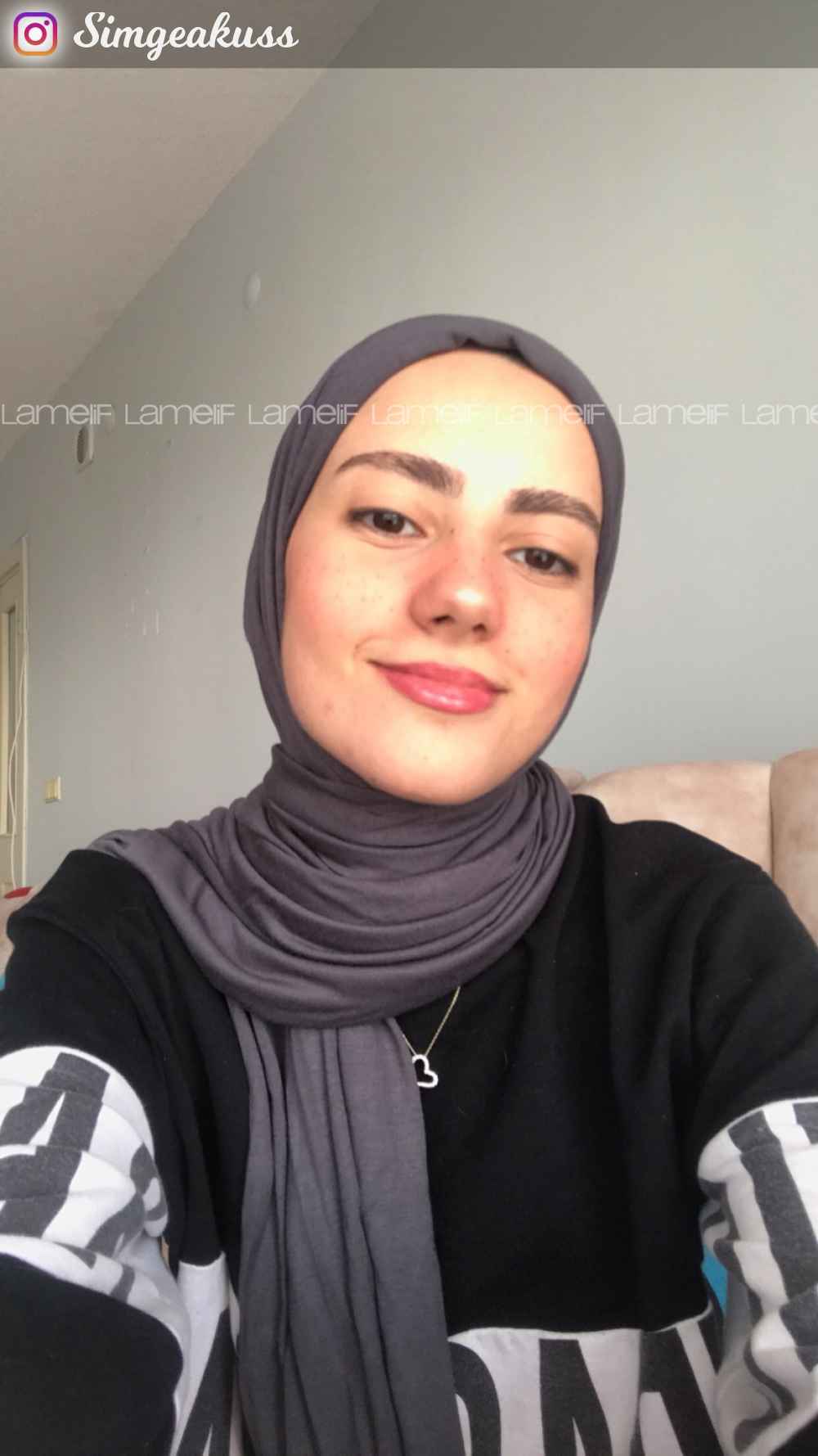 Anthracite Combed Fabric Straight Shawl