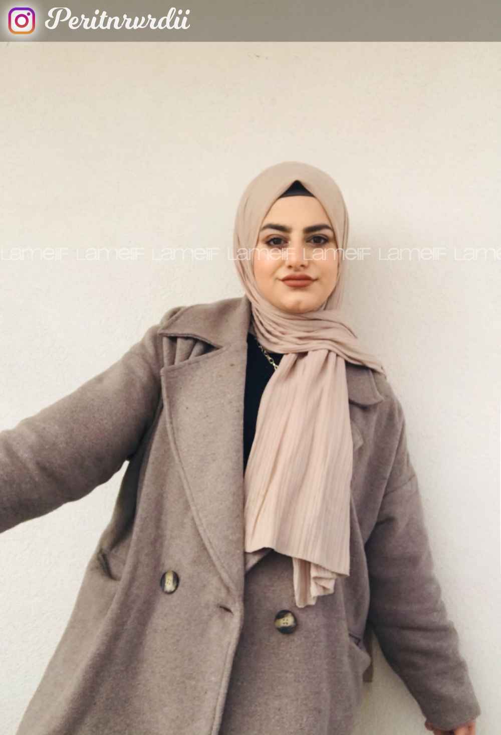 Modalamelif Oversize Kaşe Kaban Vizonrengi