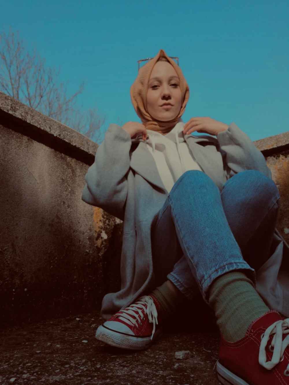 Modalamelif Oversize Kaşe Kaban Gri