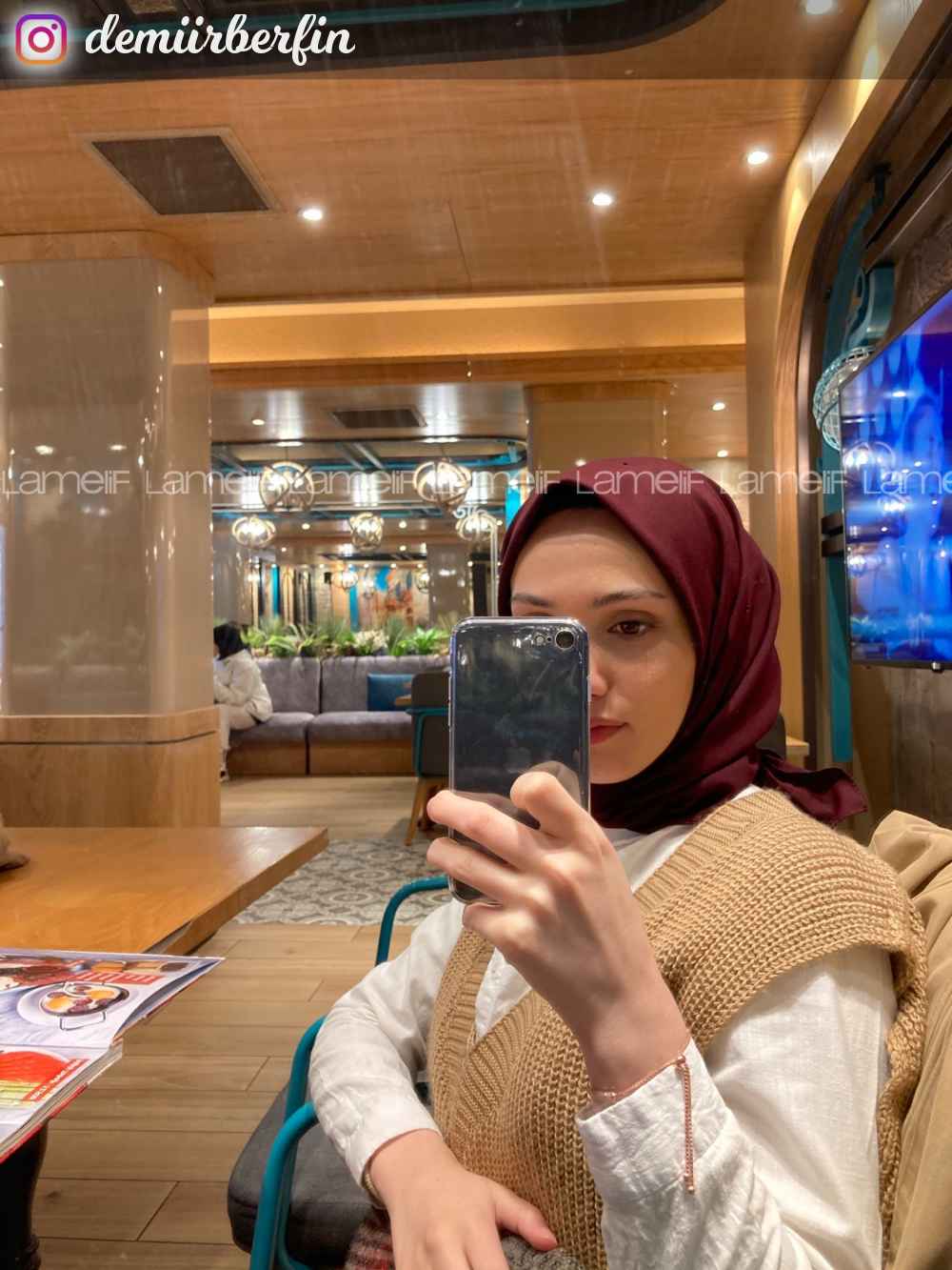 Lamelif Keten Eşarp Acı Bordo