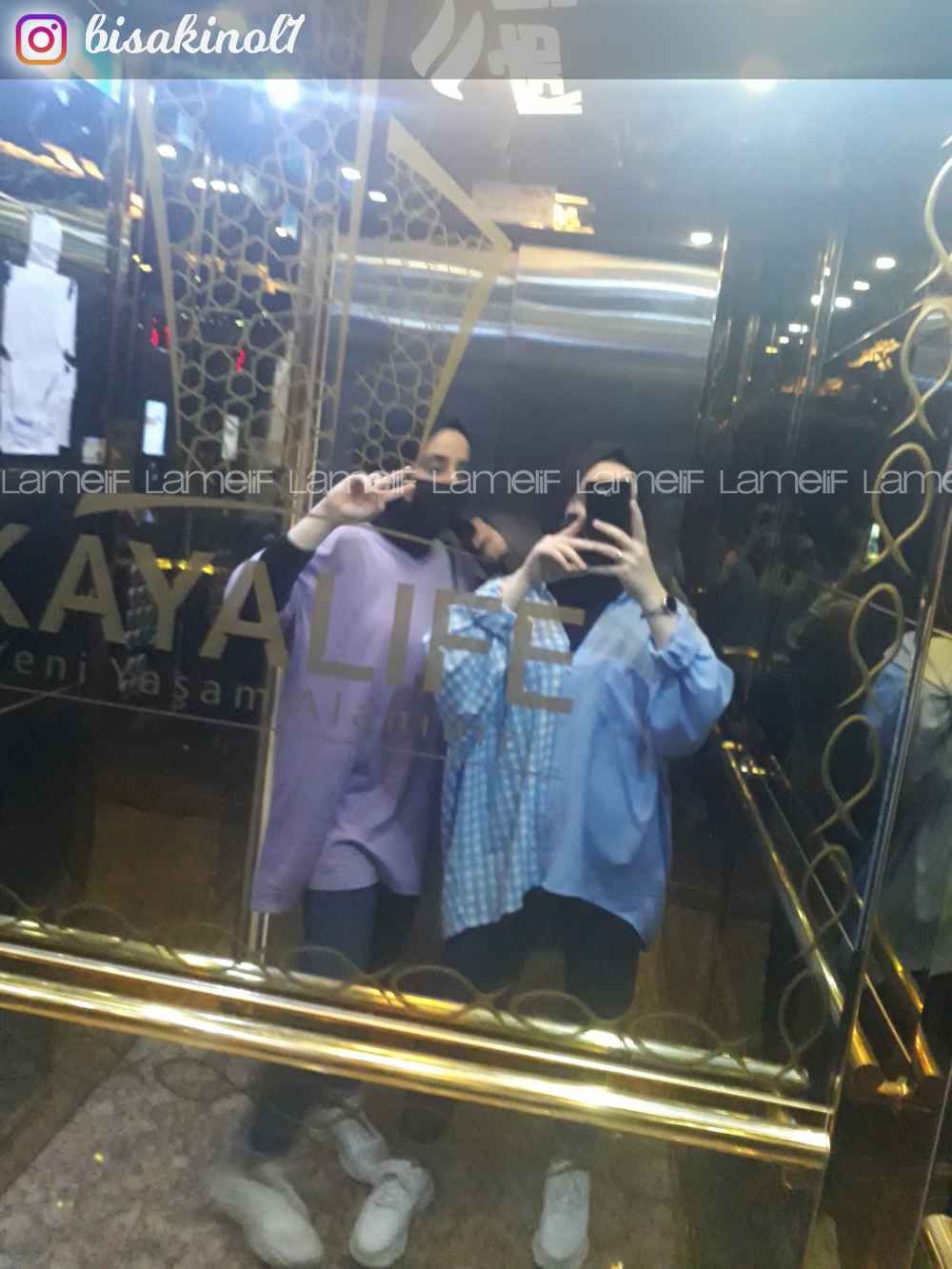 Modalamelif Oversize Ekose Gömlek Açık Mavi